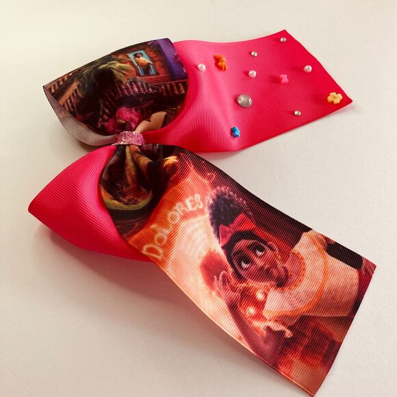 Encanto Dolores Madrigal Cheer Hair Bow Disney Inspired for Girls - Picture 2 of 7